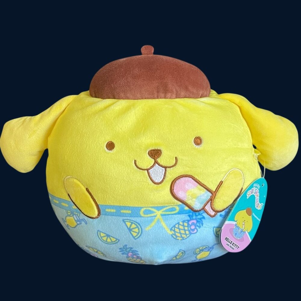 NWT Sanrio Pompompurin Squishmallows Plush 8” Hello Kitty & Friends Kellytoy